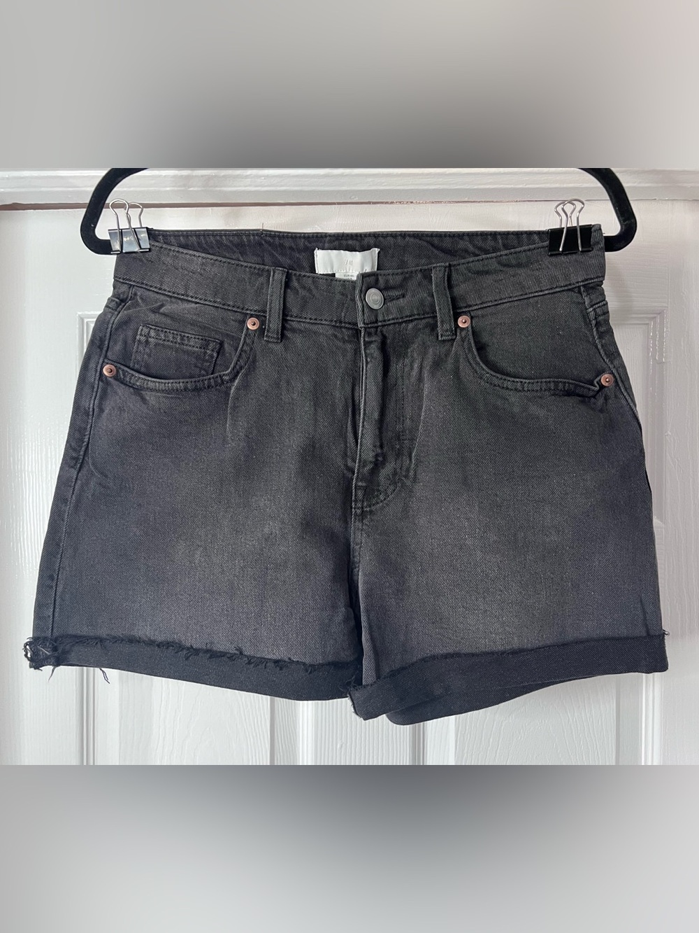 Women's Black Denim Shorts H&M Size 8us